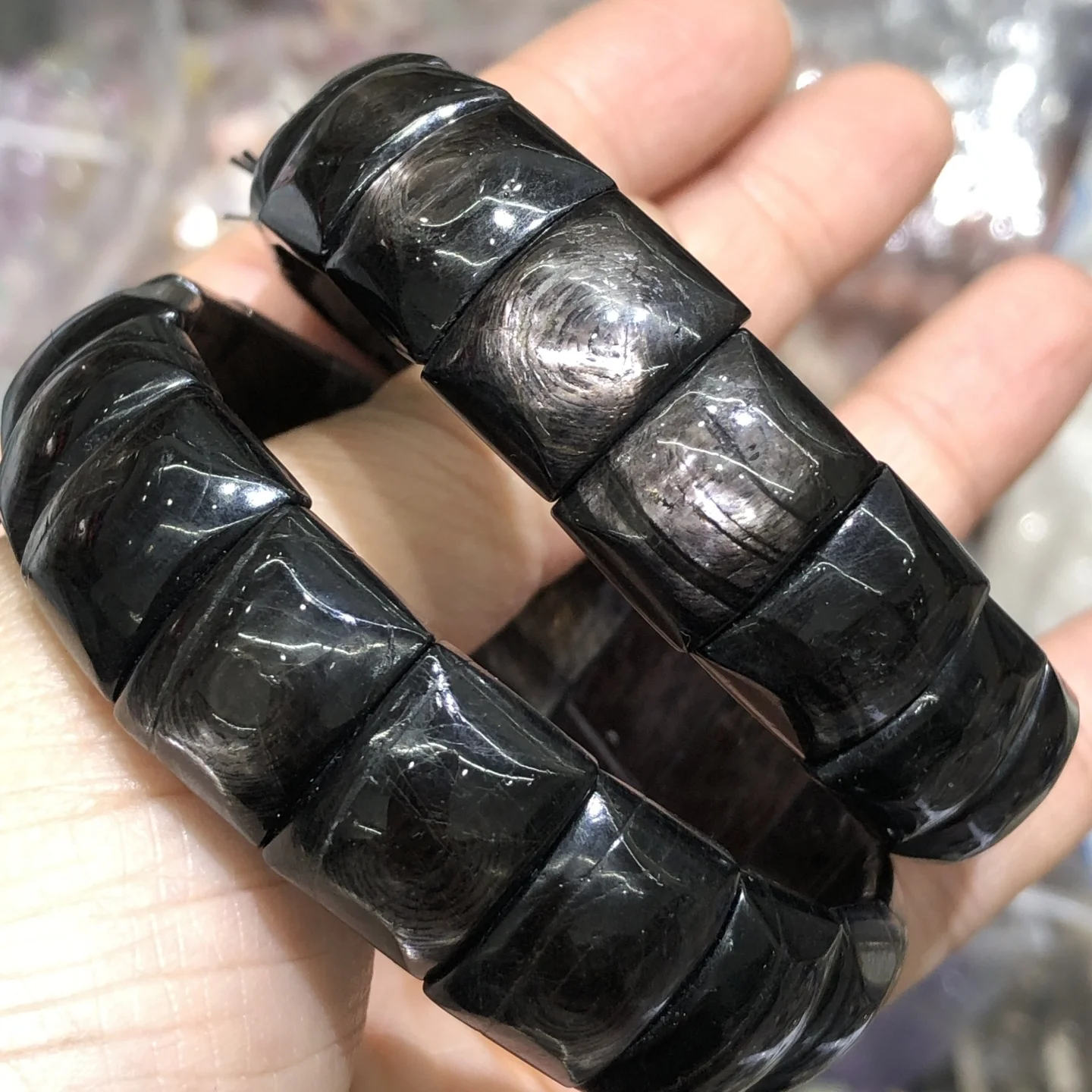 

1 Pc Fengbaowu Natural Hypersthene Bracelet Bangle 12x16MM Beads Reiki Healing Stone Fashion Jewelry Gift For Women Men