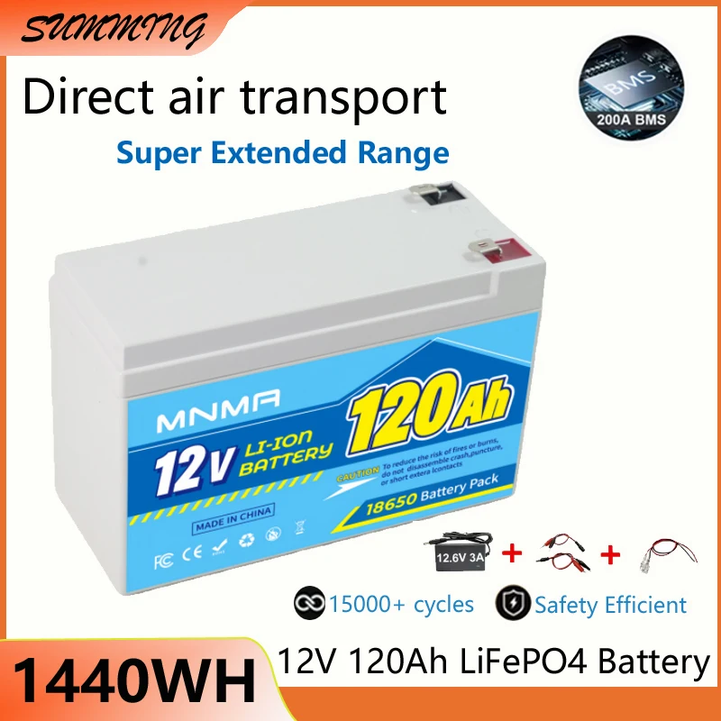 

12V Lithium Battery 150Ah LiFePO4 15000+ Deep Cycles Built-in BMS,10-Year Lifetime,for UPS, Kayak Fish Finder, Solar Panel,Radio