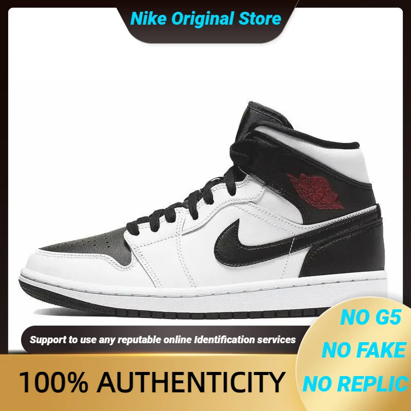 

Женские кроссовки Nike Jordan 1, Mid Reverse Black Toe BQ6472-101