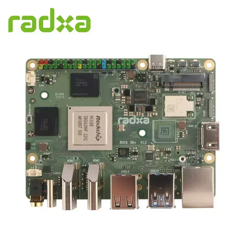 ROCK Pi 5B+ Board RK3588 8 Cores CPU With 8GB/16GB/32GB Ram Support 8K HDMI WiFi6 New