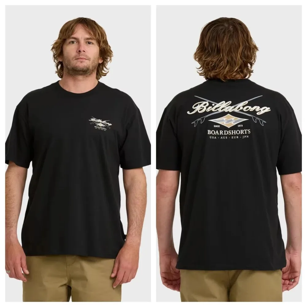 New 2026 Beach Surfing T-Shirt for Men and Women Summer Pure Cotton Clothing Fashion Hip-hop Short Sleeved T-shirt Streetwear