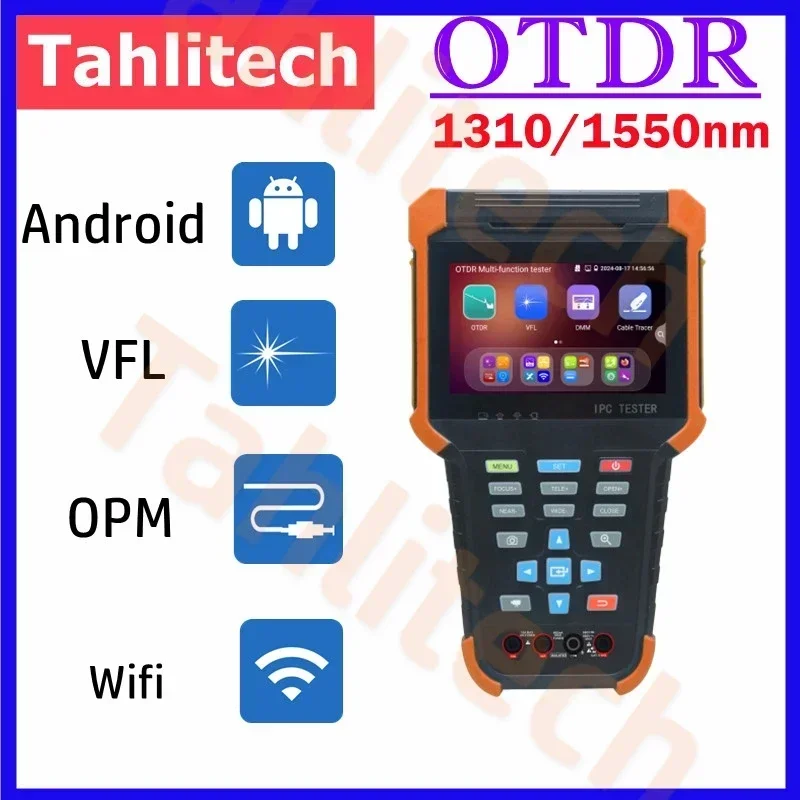 Tahlitech Mini OTDR 1310/1550nm 24/26dB Optical Reflector Active Fiber Live Tester Optical Reflectometer Touch Screen OPM VFL