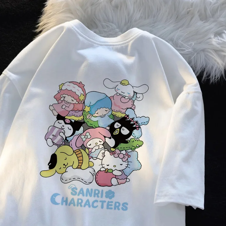 Cotton Sanrio Laurel Dog Print Cute Everything T-shirt Breathable Fashionable Versatile Comfortable Sleeve Top Large Clothes Tee