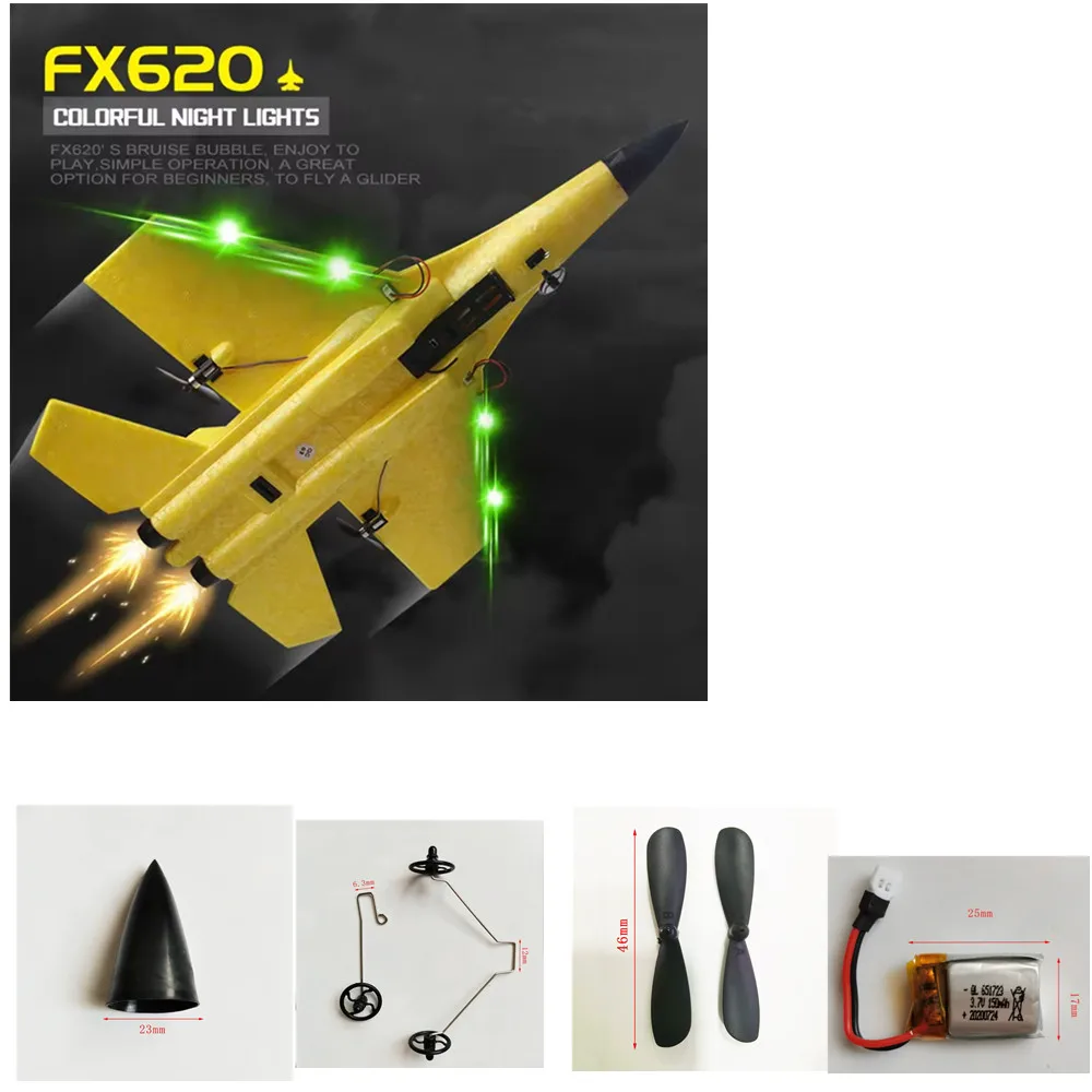 Batterie d'avion FX620 RC 3.7v 150mAh/lame d'hélice/train d'atterrissage/récepteur/utilisation pour les pièces FX620 FX635