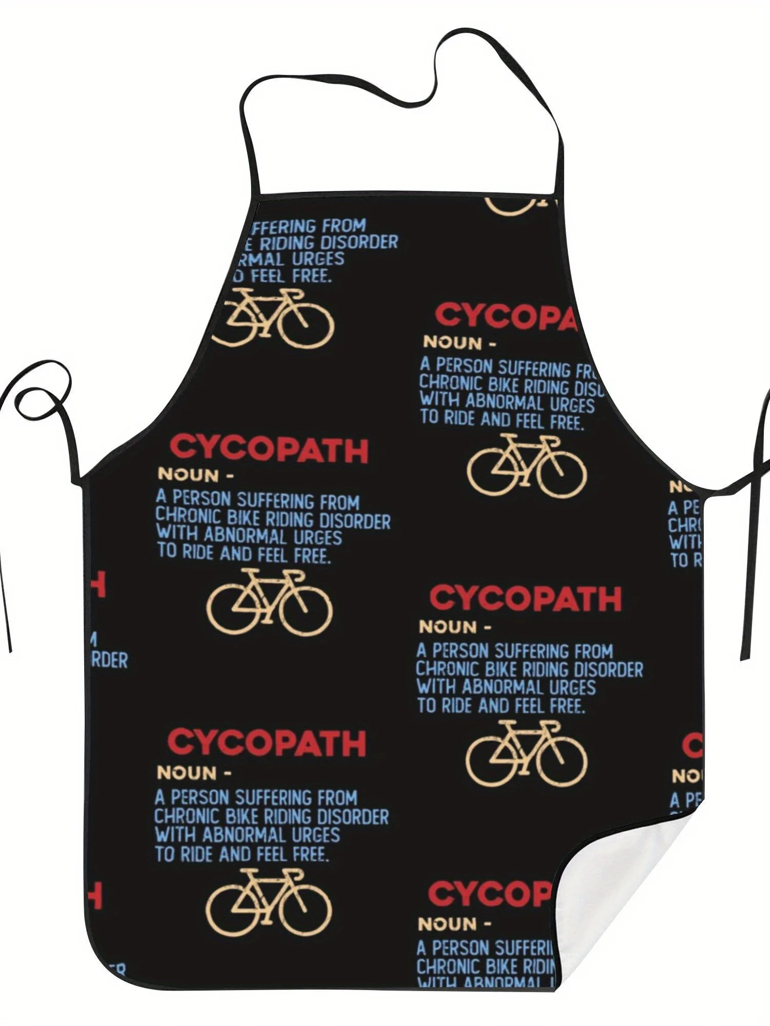 Humorous Cycopath Bike Definition Letter Art Printed Oilproof Apron Men Women Cooking Barbecue Baker Cycling Surprise Gift