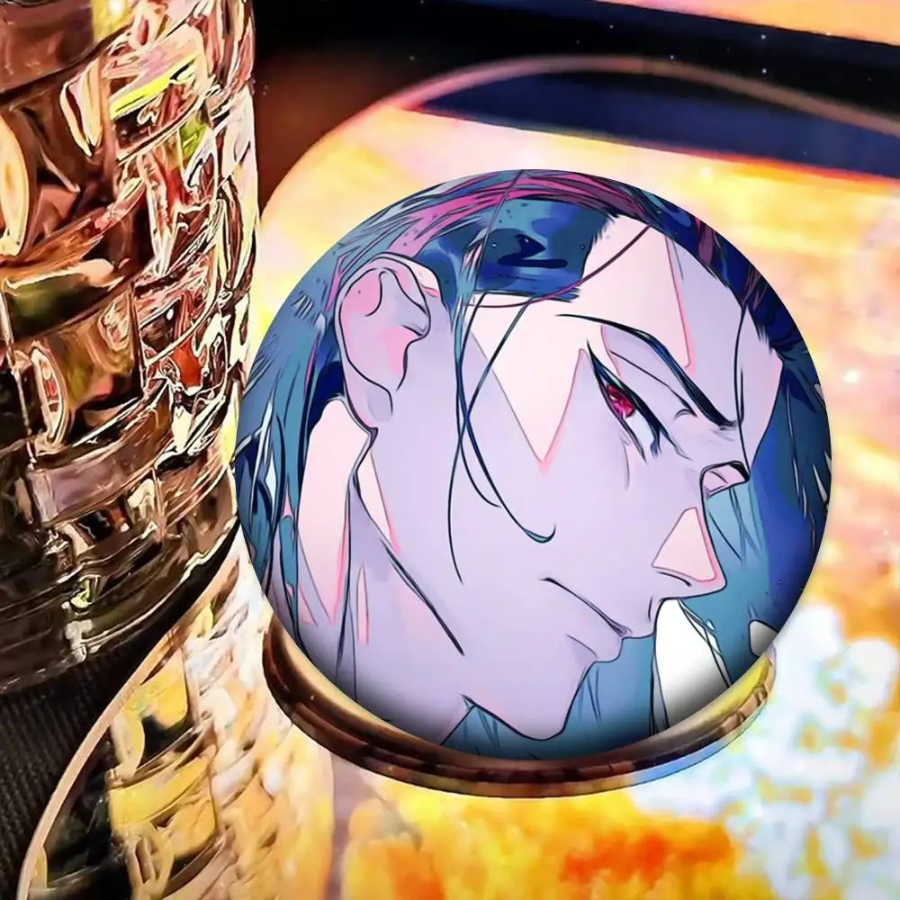 1 unidad de insignias de Anime Shoei Baro, insignia láser redonda, broche, ropa, mochila, accesorios, solapa