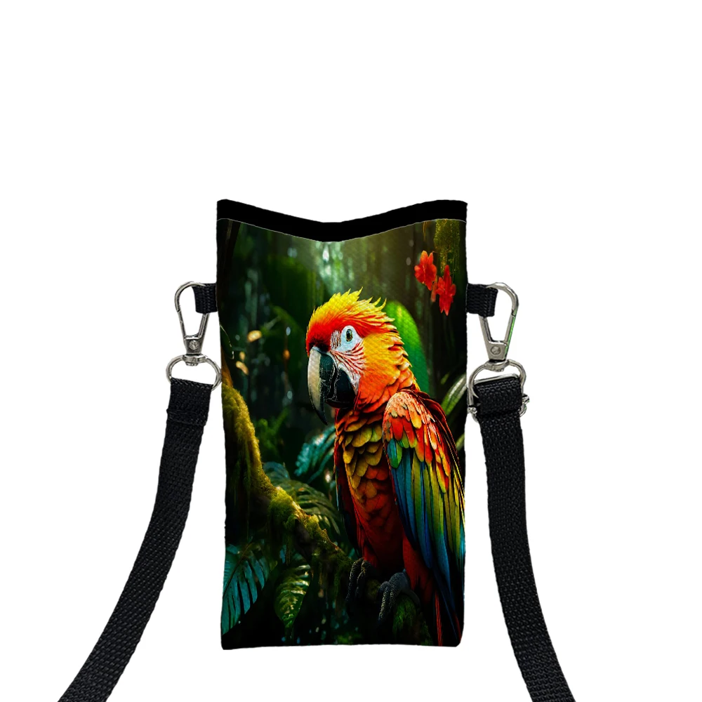 

Сумка для телефона с принтом попугаев и животных, регулируемый и съемный ремешок, исключительно для женщин, сумка-трансформер, сумка на плечо3.6