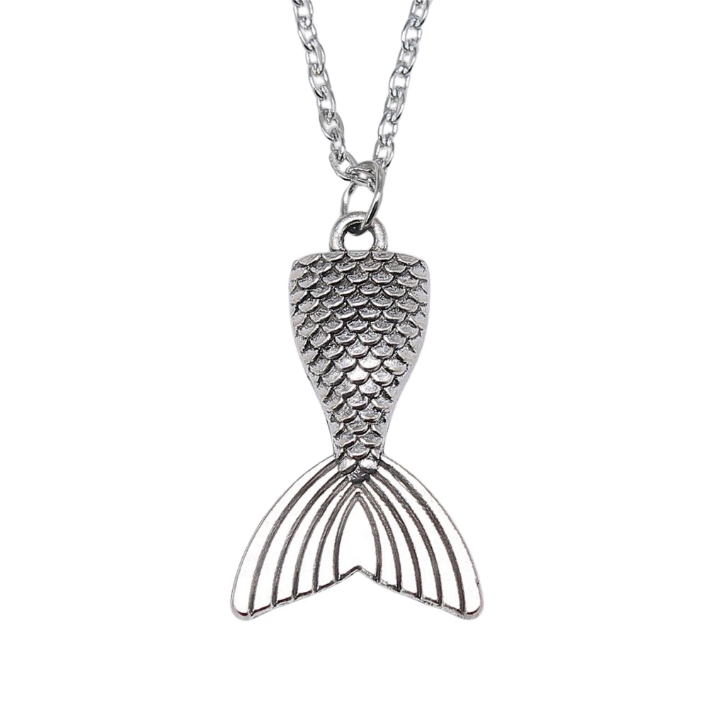 1pcs Mermaid Tail Necklace For Girls Nail Charms Jewelry For Woman For You Chain Length 43+5cm