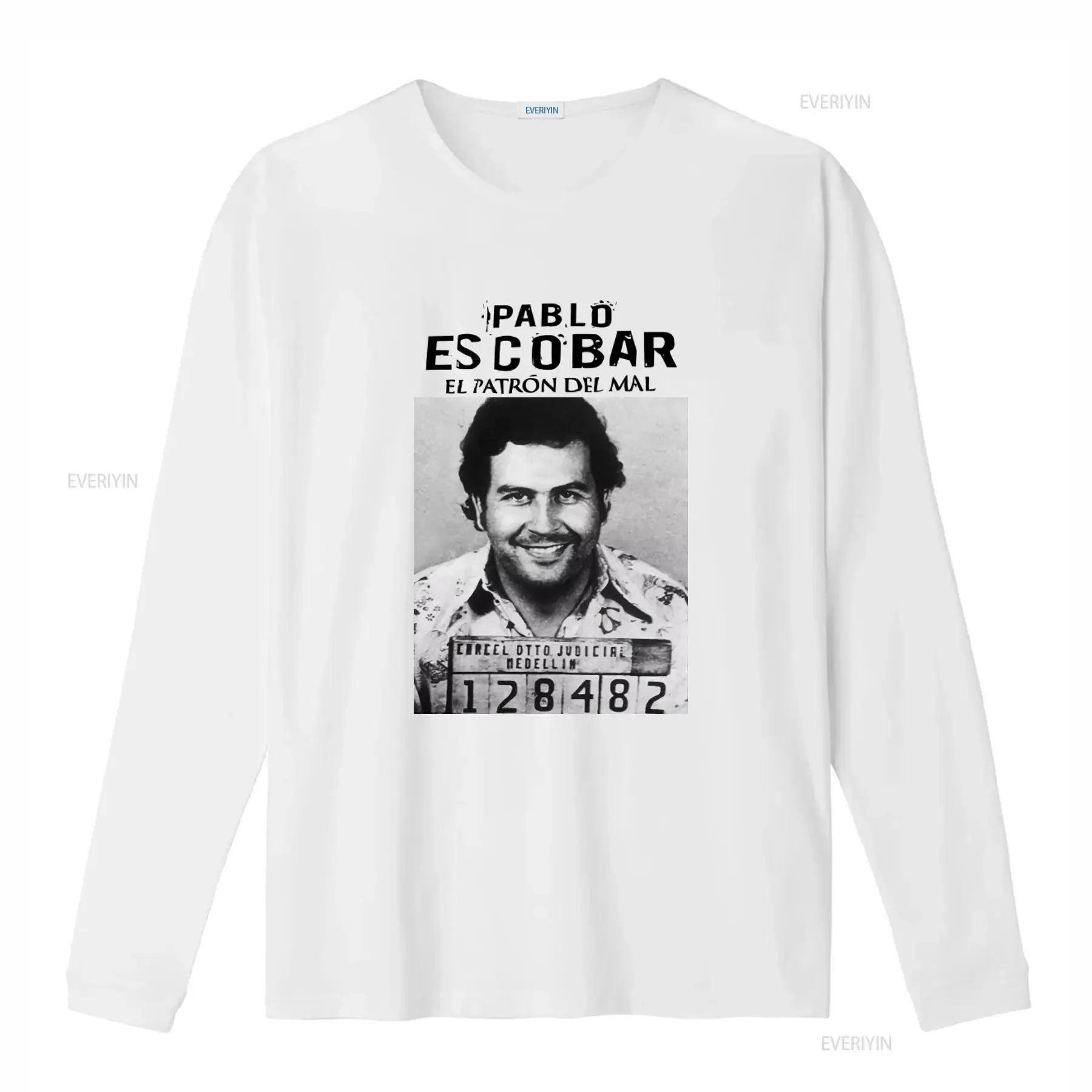 Pablo Escobar Mugshot T Shirt Medellin Cartel Kingpin El Patron Prison Picture  vintage Washed Slightly homme Stretched fashion