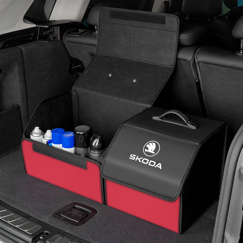 Car Specific Storage Box with Iarge Capacity Dual Color For Skoda Fabia Superb Yeti Octavia Rapid Kodiaq Mk3 A4 A6 A7