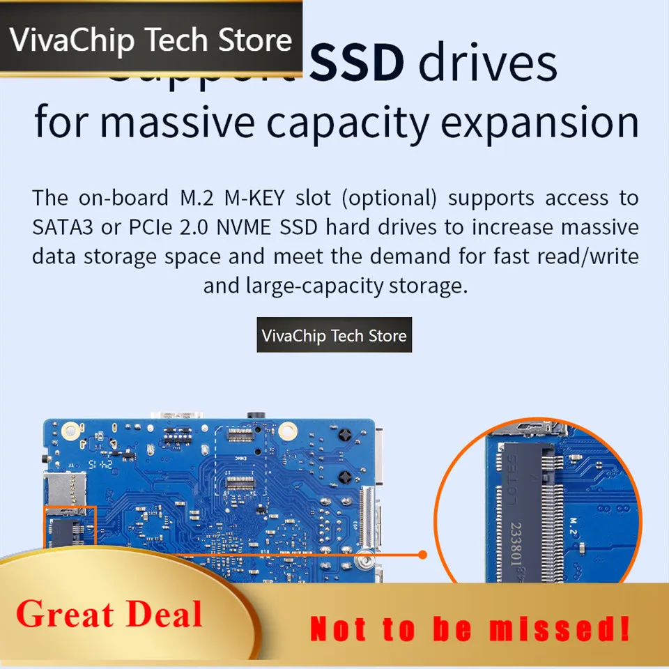 VivaCTOrange Pi 3B 2G/4G/8G Ram Single Board Computer RK3566 Up to 1.8GHz Chip WIFI-BT Development Board Orange Pi 3 Model B New