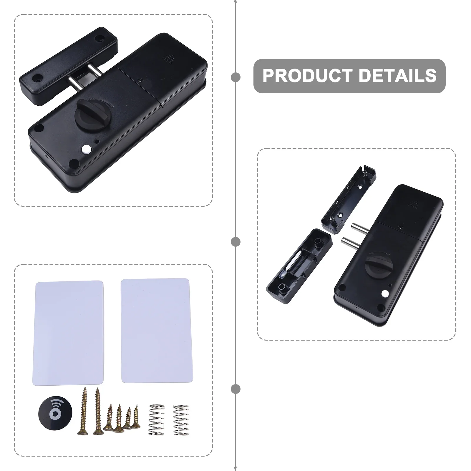 Installation Electronic Lock Modern Touch Electronic Lock IC Card Unlock Indoor Burglar Door Locks Invisible Swipe Card