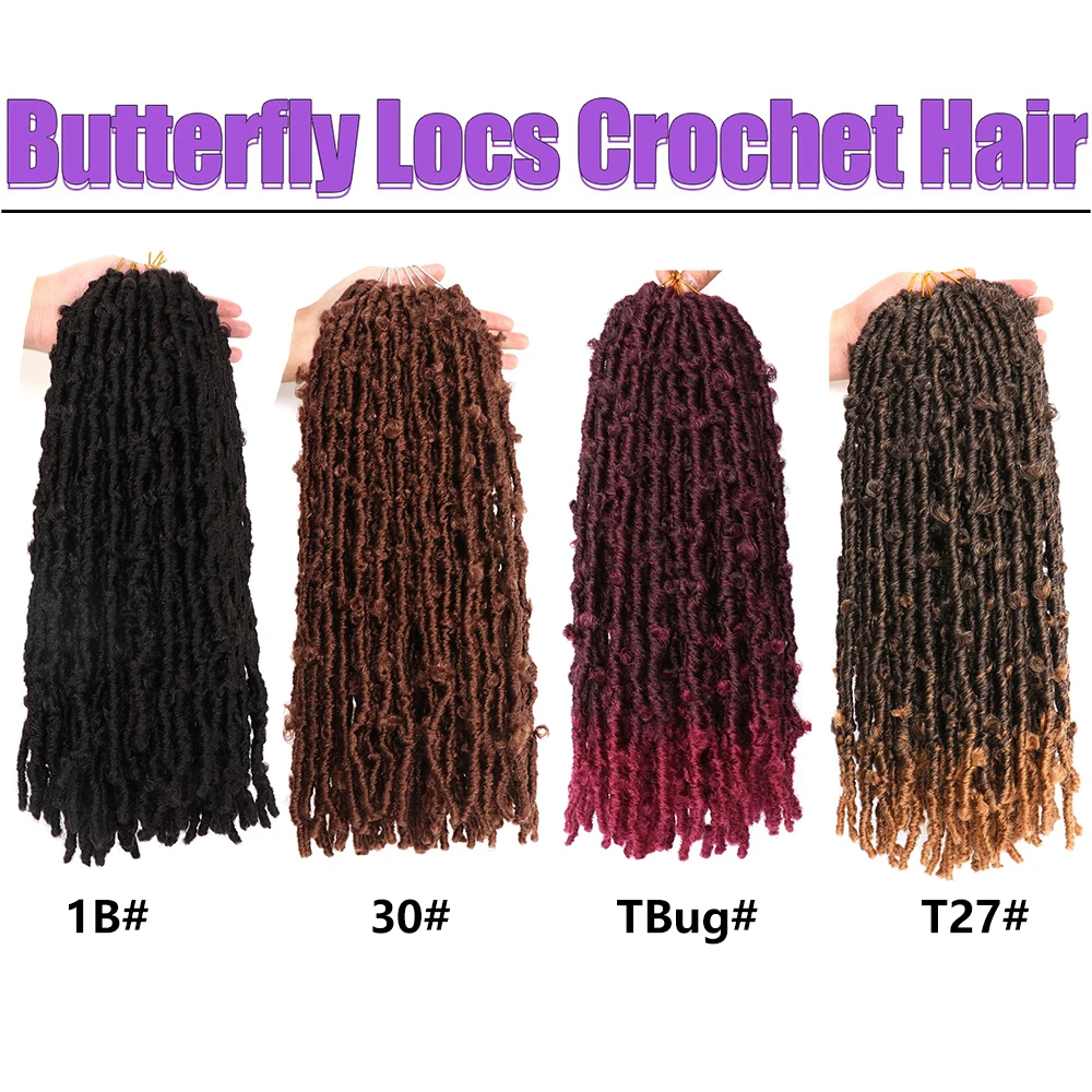 Butterfly Locs Crochet Hair 6 Packs Long Natural Distressed Locs Crochet Hair 22 In Synthetic Soft Faux Locs Pre Looped