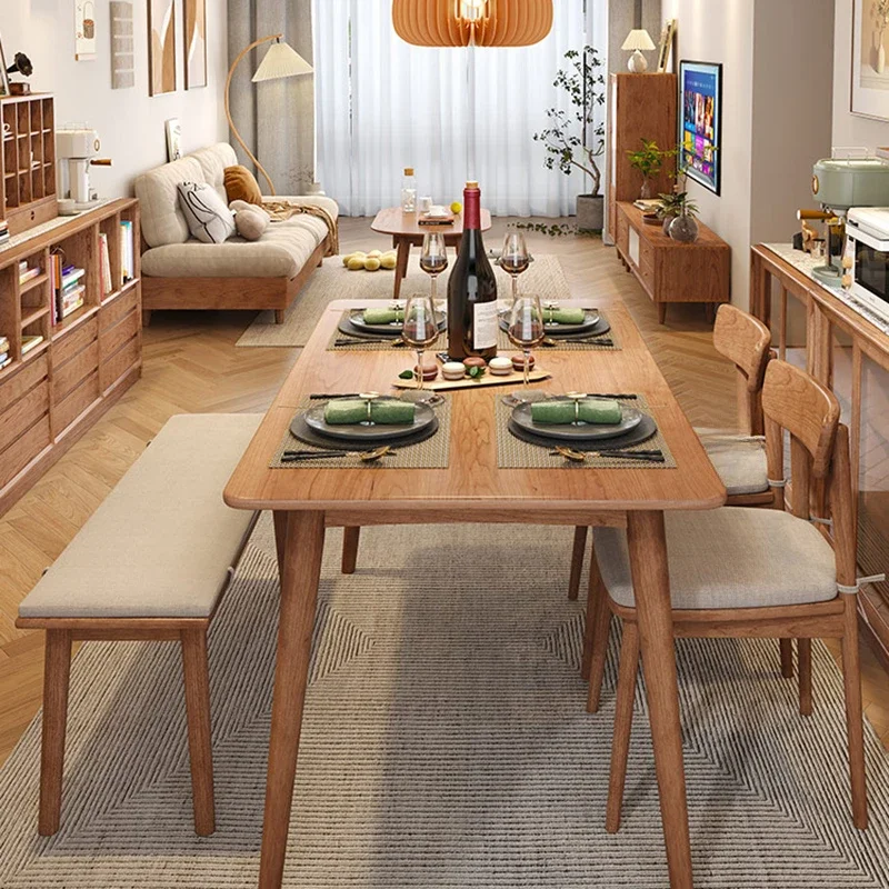 Coffee Extendable Dining Table Nordic Stools Rectangular Wood Dining Table  Pool Bedroom Mesa Comedor Furniture OK50CZ