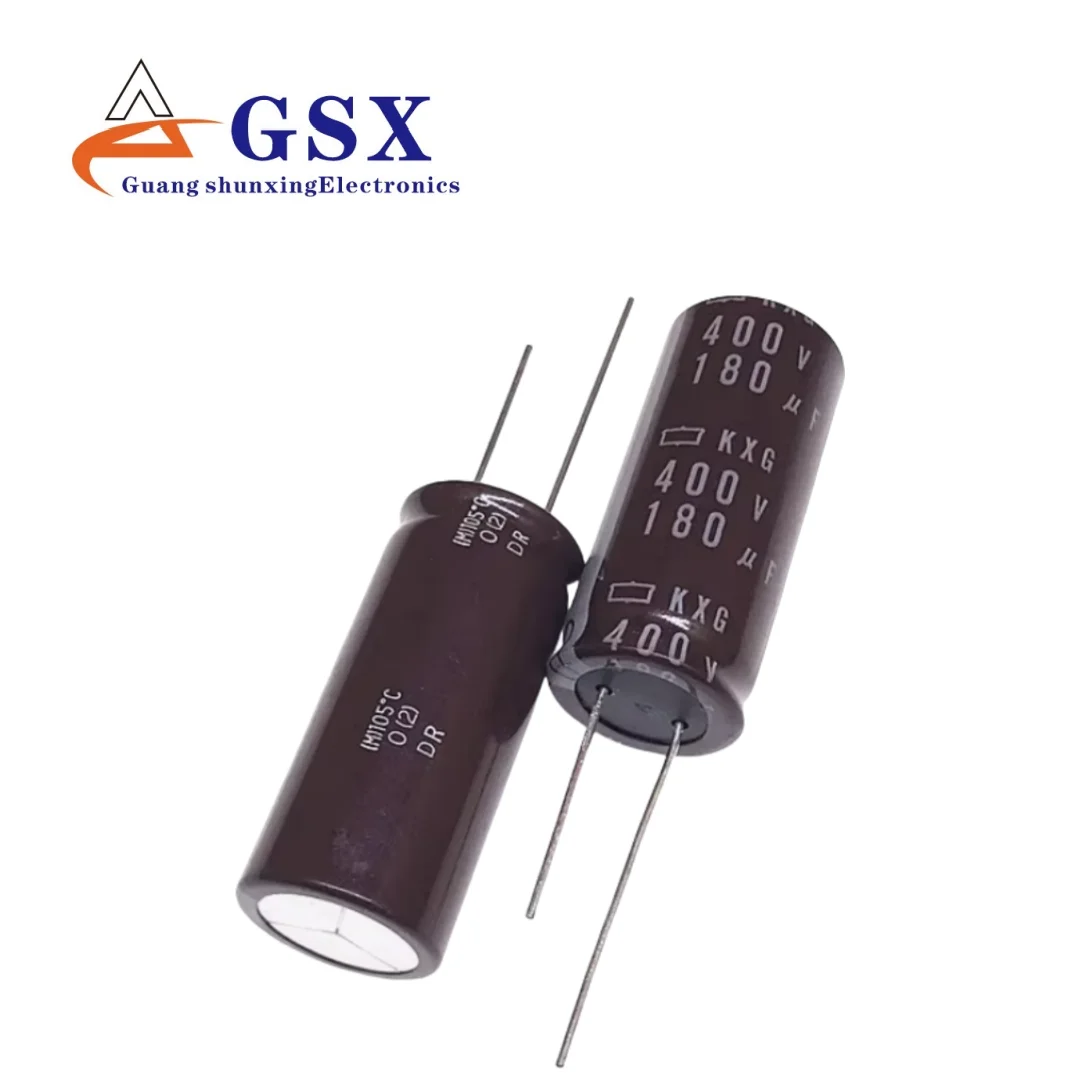 

1PCS Imported direct insertion aluminum electrolytic capacitor 400v180uf 18 * 40 Japanese Black Diamond KXG high-frequency long-