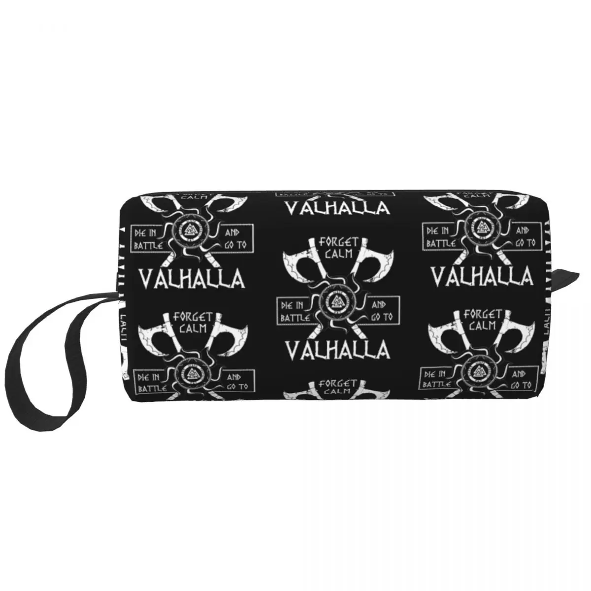 Bolsa de cosméticos de viaje personalizada para mujer, organizador de artículos de tocador de maquillaje, Kit de almacenamiento de belleza, Dopp, Die In Battle And Go To Valhalla vikingos