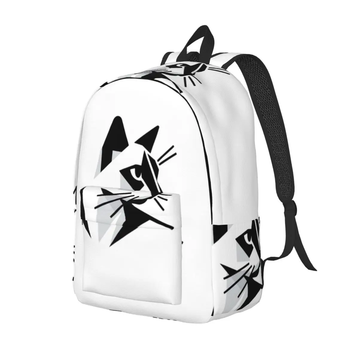 

Geometric Cat Minimalist Abstract Student Backpack School Bag Hiking Travel Daypack for Men Women Fashion Bookbag Shoulder Bags