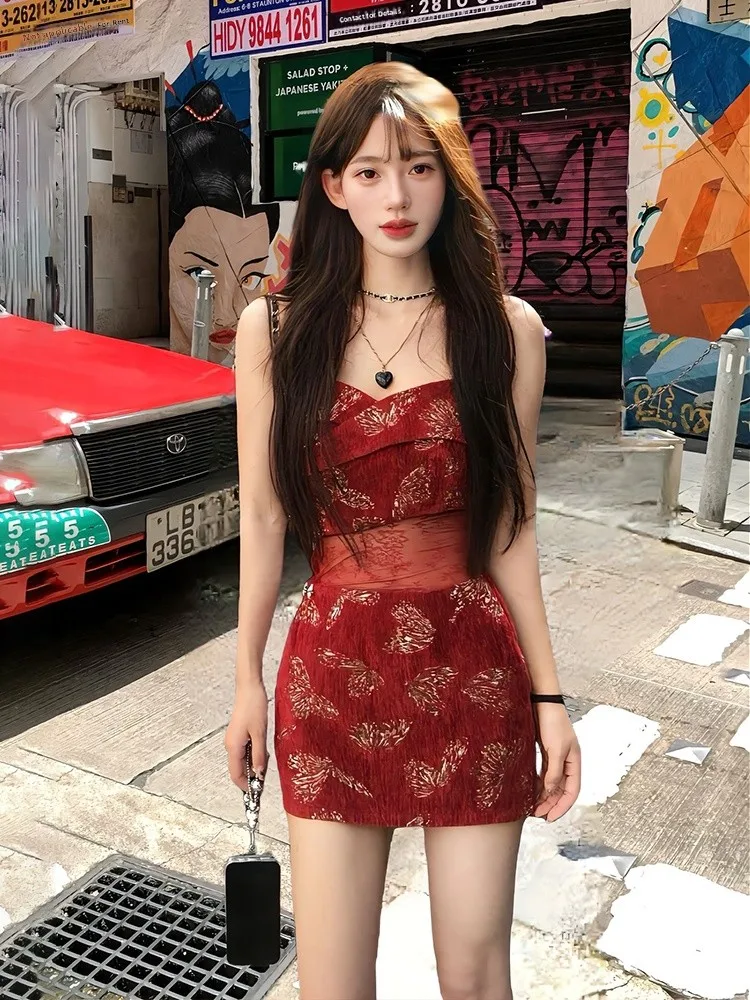 Floral Print Bustier Dr Women's Bodycon ort Skirt Slimming Spring Summer Dr French Sle Wrap Waist Hard Soft Polyester