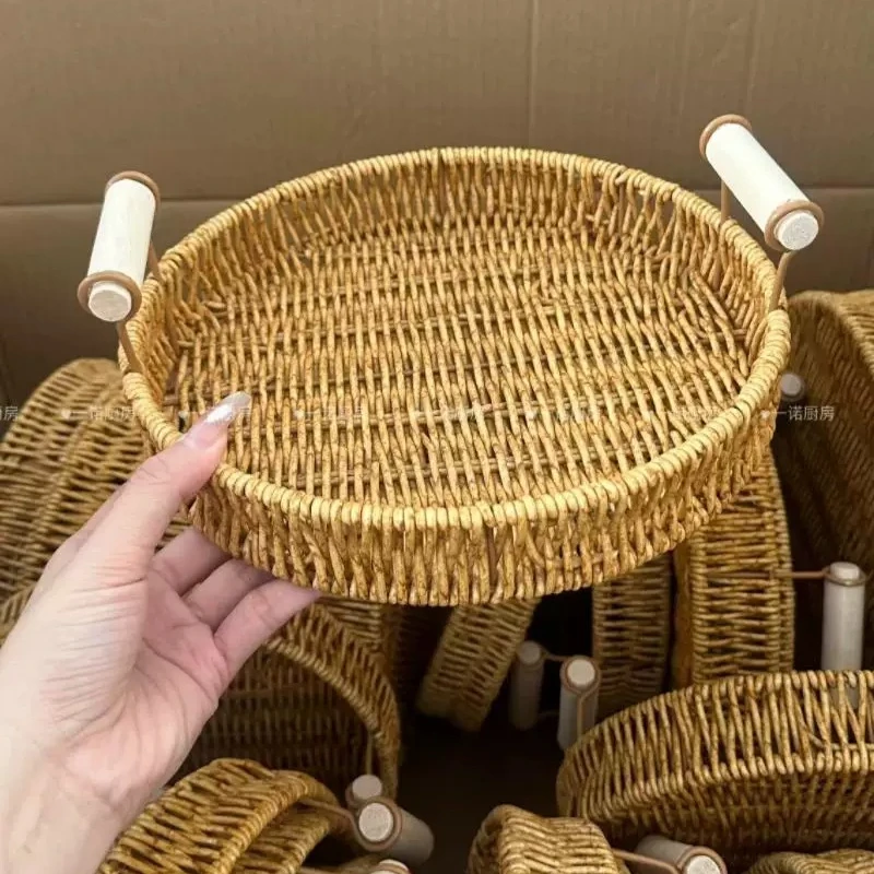 

LMM round amphora fruit basket woven breakfast basket steamed bun bread basket afternoon tea snack