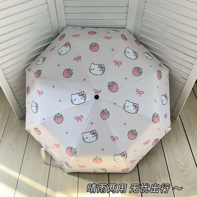 

Sanrio Hellokitty Folding Umbrella Anime Cartoon Cute All-Weather Umbrella Campus Student Children Parasol Portable Umbrella