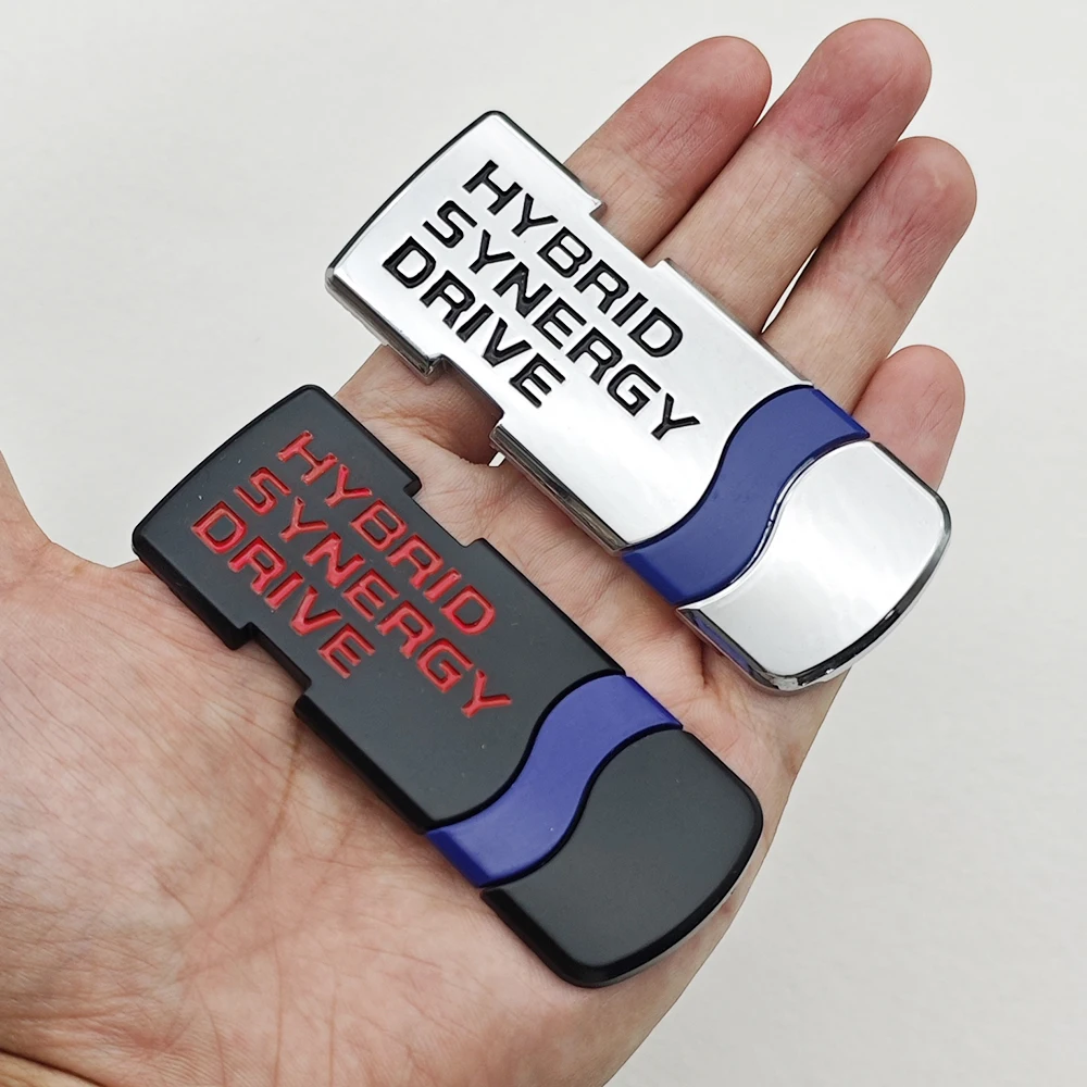 3D Metal Car Badge Hybrid Synergy Drive Logo Emblem Trunk Fender Sticker For Toyota Corolla Prius Camry Rav4 Auris Accessories