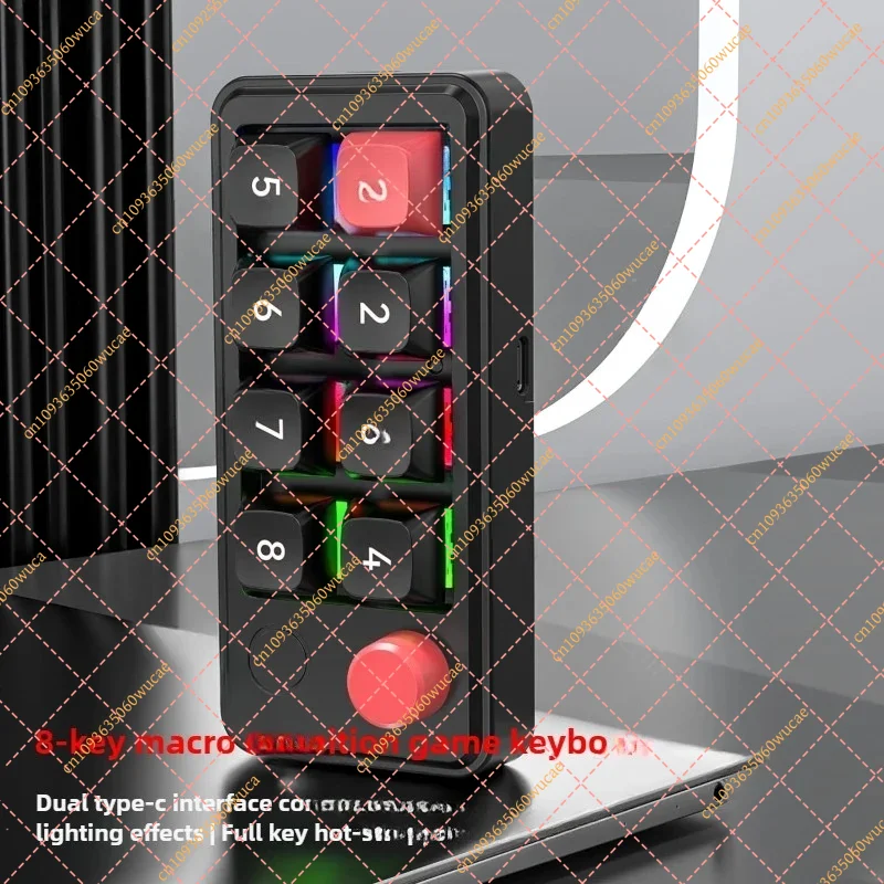 

Wholesale 8 Key Mechanical Gaming Keyboard - RGB Hot Swap Programmable One-Handed Keypad for FPS/MOBA, Direct Factory Supply