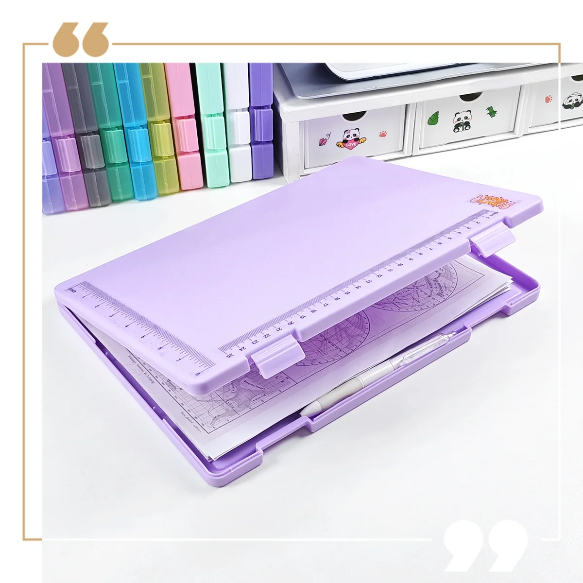 

1 Piece A4 Desktop File Certificate Storage Box Archive Family Document Folder Office Information Book Test Paper Box