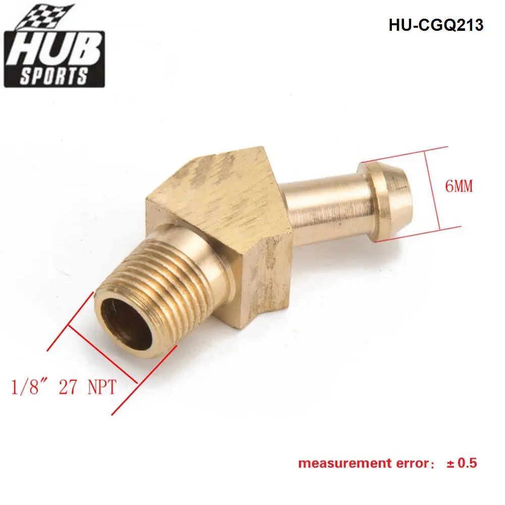 Hubsports 45 Degree Turbo Compressor Brass Boost Nipple T2 T25 T3 Turbo 1/8