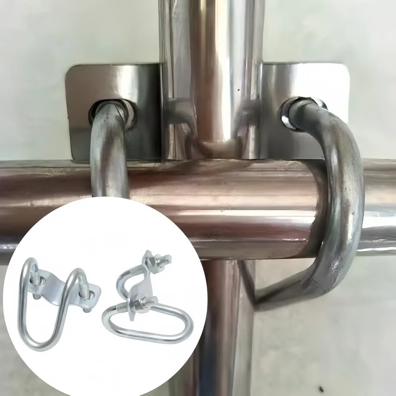 

4 шт., 40 мм, полированные металлические U-образные болты с крестообразным кронштейном, безопасная фиксация, специальная застежка для вешалки для теплицы, подвесная на открытом воздухе