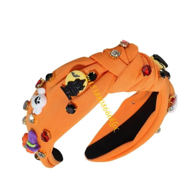 Phụ kiện đầu Halloween với mô -típ dơi bí ngô Model Thủ công quần áo thoải mái 066C