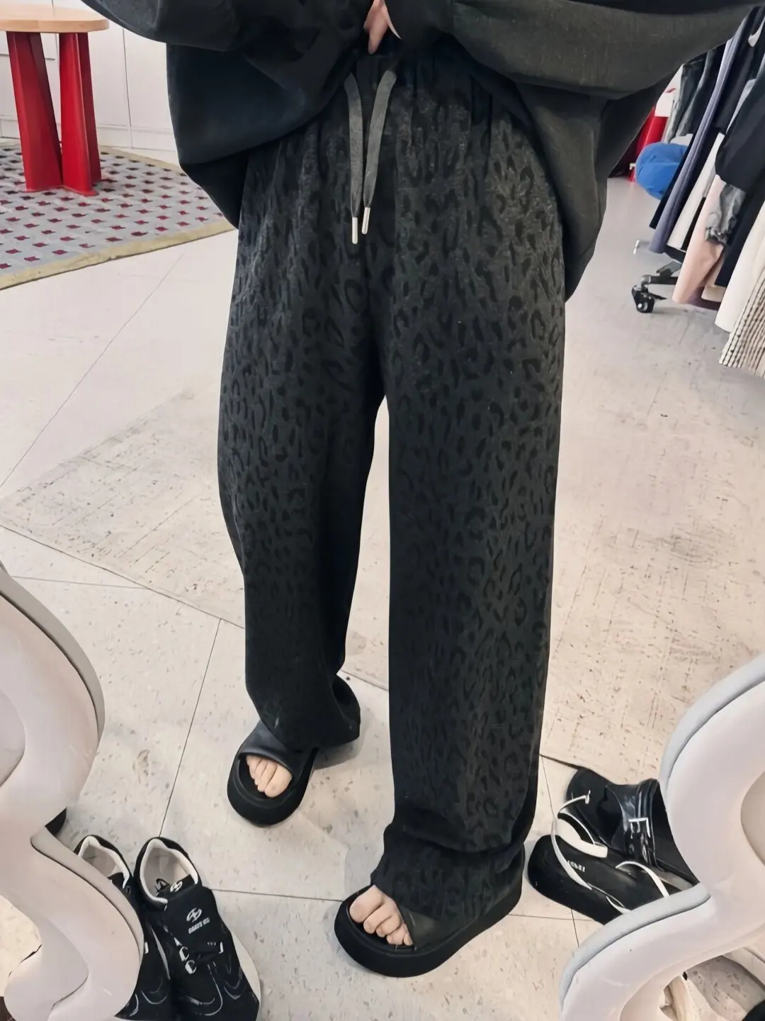 

Женские широкие брюки Slim Fit больших размеров, свободного кроя, с высокой талией, прямые, повседневные, весна 2026, новинка, с леопардовым принтом