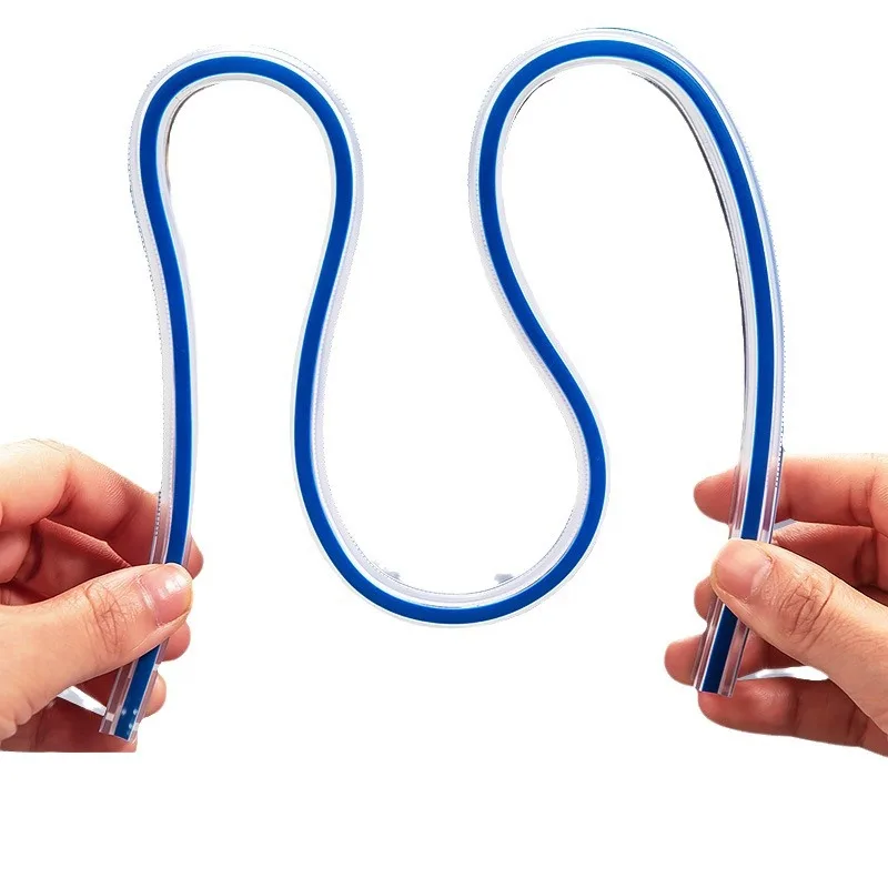 1 Buah Alat Gambar Penyusunan Penggaris Kurva Fleksibel Penggaris Berbentuk Ular Penggaris Melengkung Fleksibel Perlengkapan Kantor Sekolah Plastik Quilting