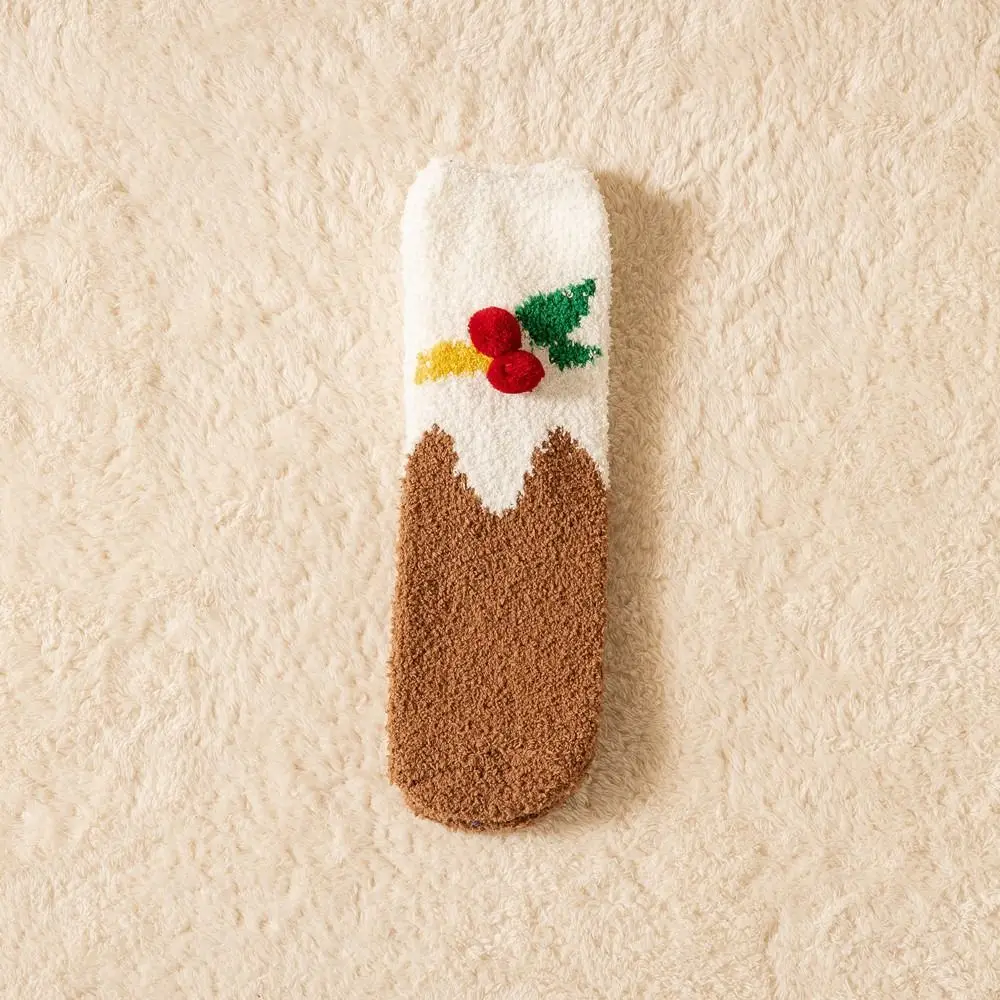 

Home Socks Christmas Hat Red Green Elk Floor Sleep Socks Coral Velvet Socks Christmas Socks Women Hosiery Middle Tube Socks