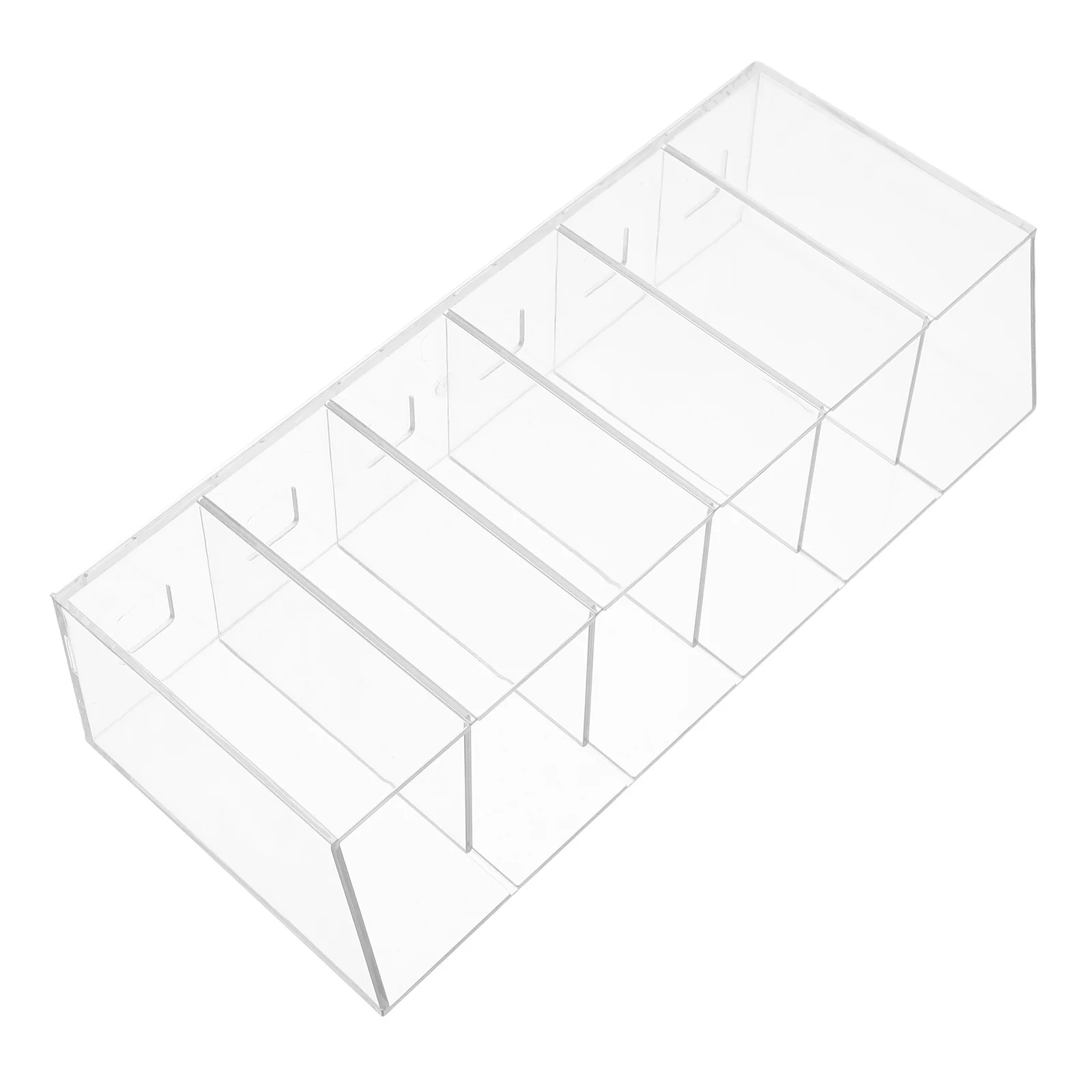 

Beverage Packet Storage Container with Removable Dividers Transparent Plastic Box for Tea Bags Coffee Condiments Sugar