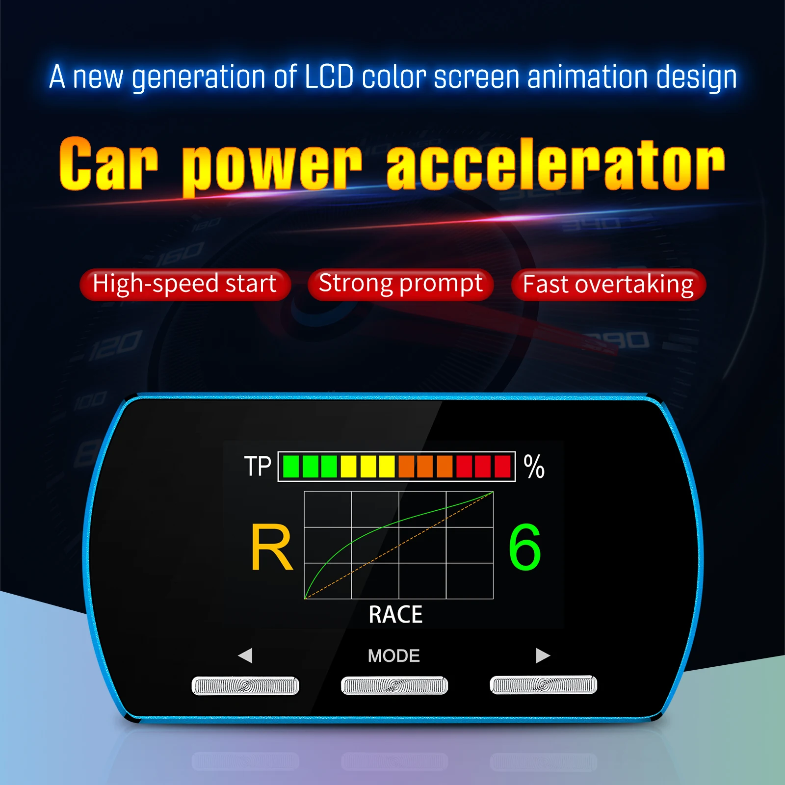 F2 Electronic Throttle Controller for Cars 13 Drive Modes Enhances Vehicle Speed with LCD Screen