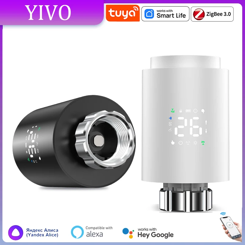 

Tuya ZigBee3.0 TRV Radiator Actuator Valve,Smart Programmable Thermostat Temperature Controller Support Alexa Google Home Yandex