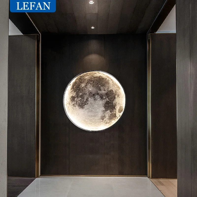 Modern Moon Wall Lamp Creative Mural Living Room Background Wall Decoration Lamp Minimalist Art Bedside Wall Light