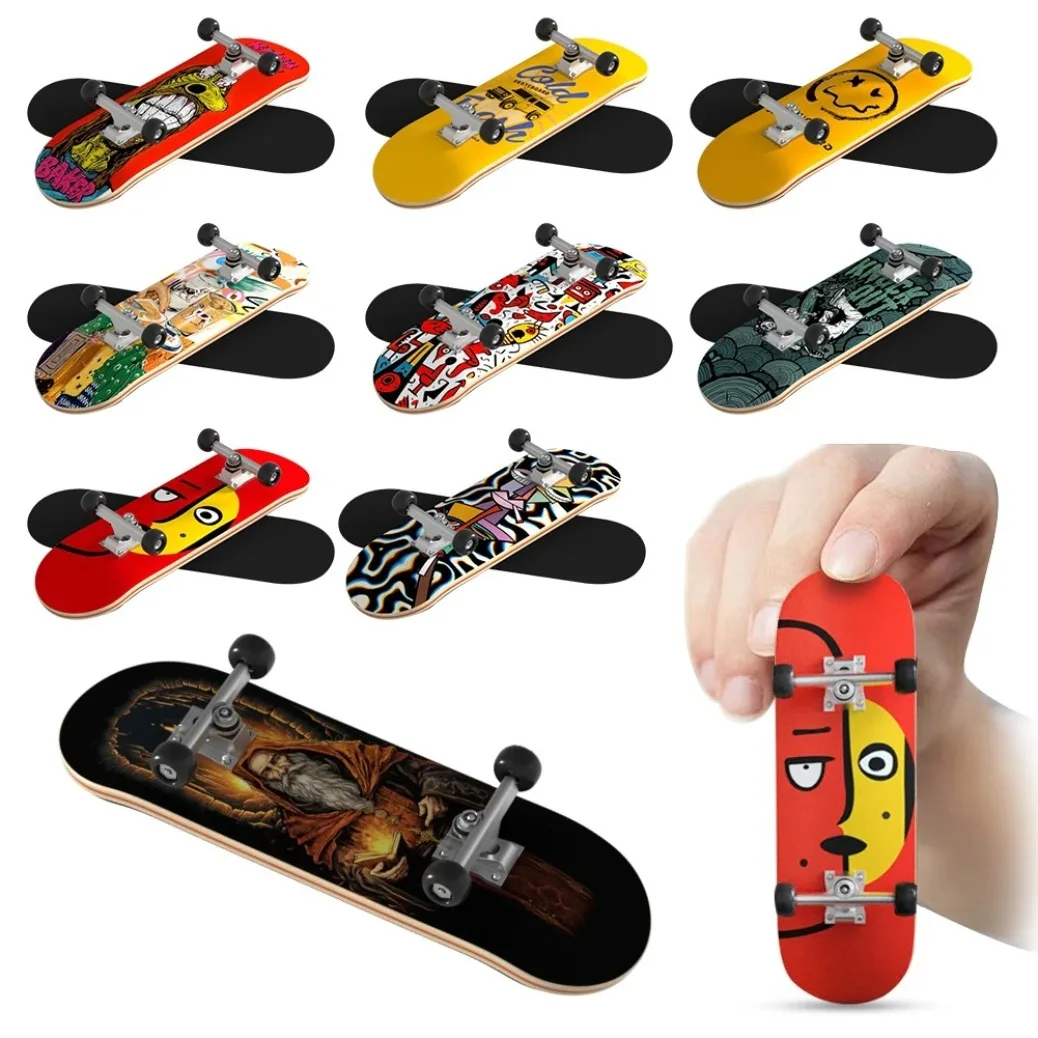 Vinger Scooter Vinger Skateboard Esdoornhout Professioneel Mini Houten Skateboard Fingerboard Set Kinder Tafelblad Speelgoed voor Jongens