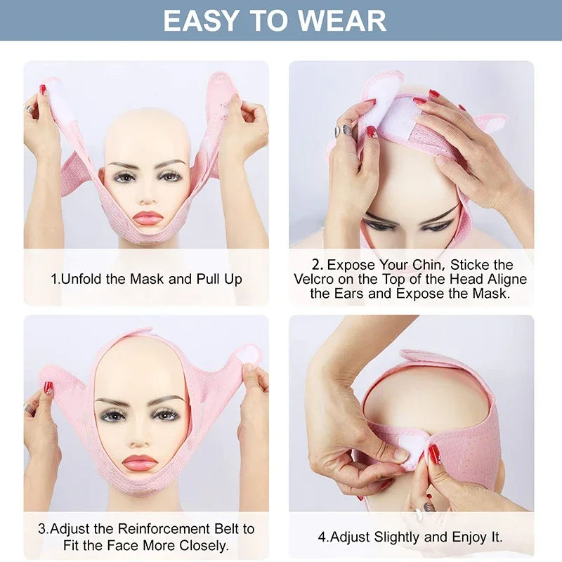 Women Chin Cheek Lift Up Belt Elastic Face Slimming Bandage Facial Massage Strap Face Skin Care Beauty Belt 1pcs