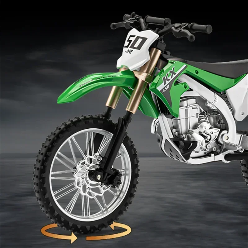 1:12 Kawasaki KX450 Alloy Road Sports Motorcycle Model Diecast Metal Mountain off-road Motorcycle Model Simulation Kids Toy Gift