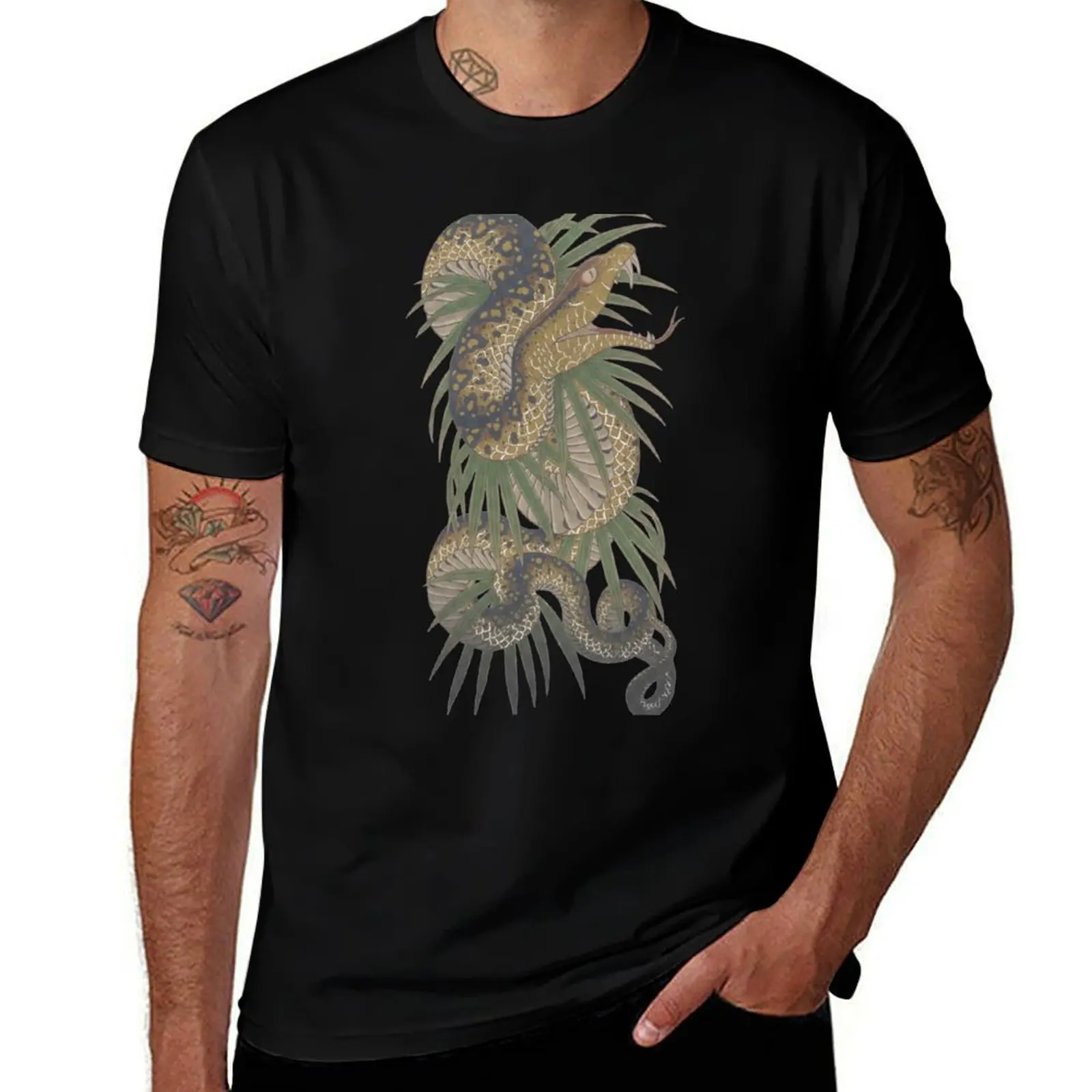 Rikiya Shimabukuro Yakuza tattoo Viper T-Shirt Classic Print Short Sleeve Shirt T-Shirt