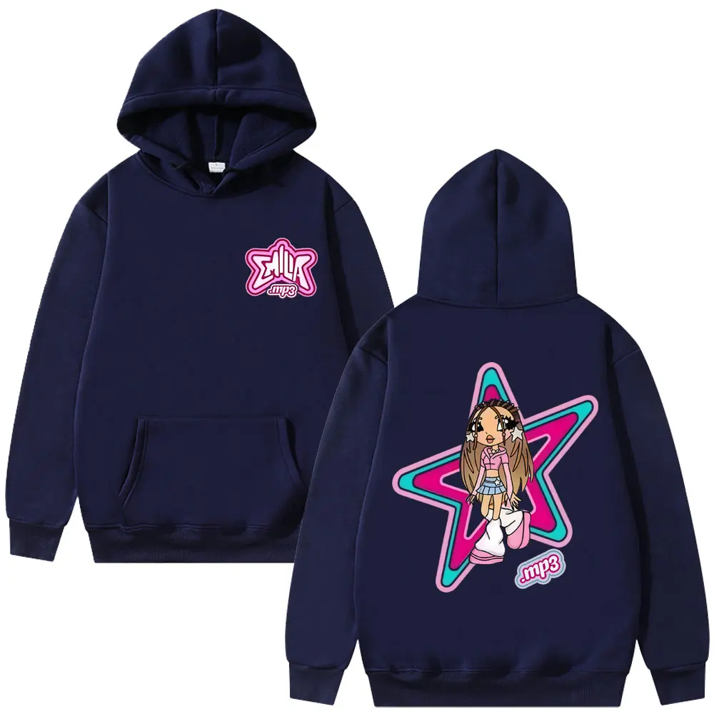 Sudadera con capucha con gráfico de dibujos animados de Singer Emilia Mernes MP3, ropa para hombres y mujeres, sudadera informal de moda, jersey de gran tamaño Unisex, sudaderas con capucha