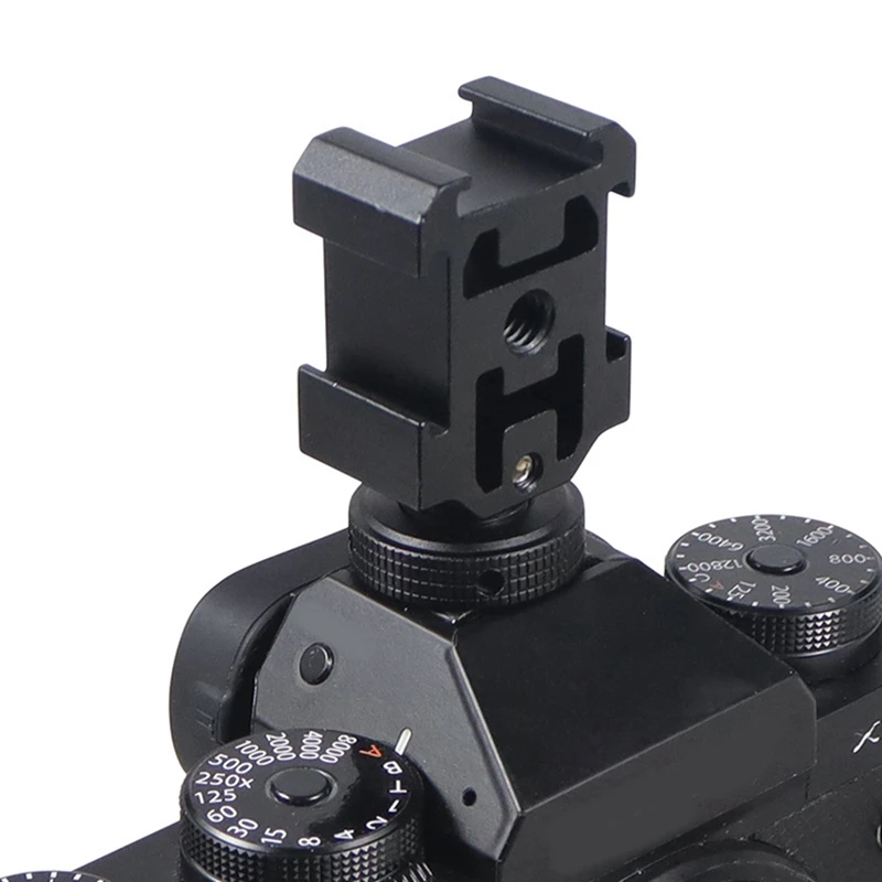 Triple Hot Shoe Mount Adapter Bracket Stand Holder For DSLR Camera For LED Video Microphone Flash Light