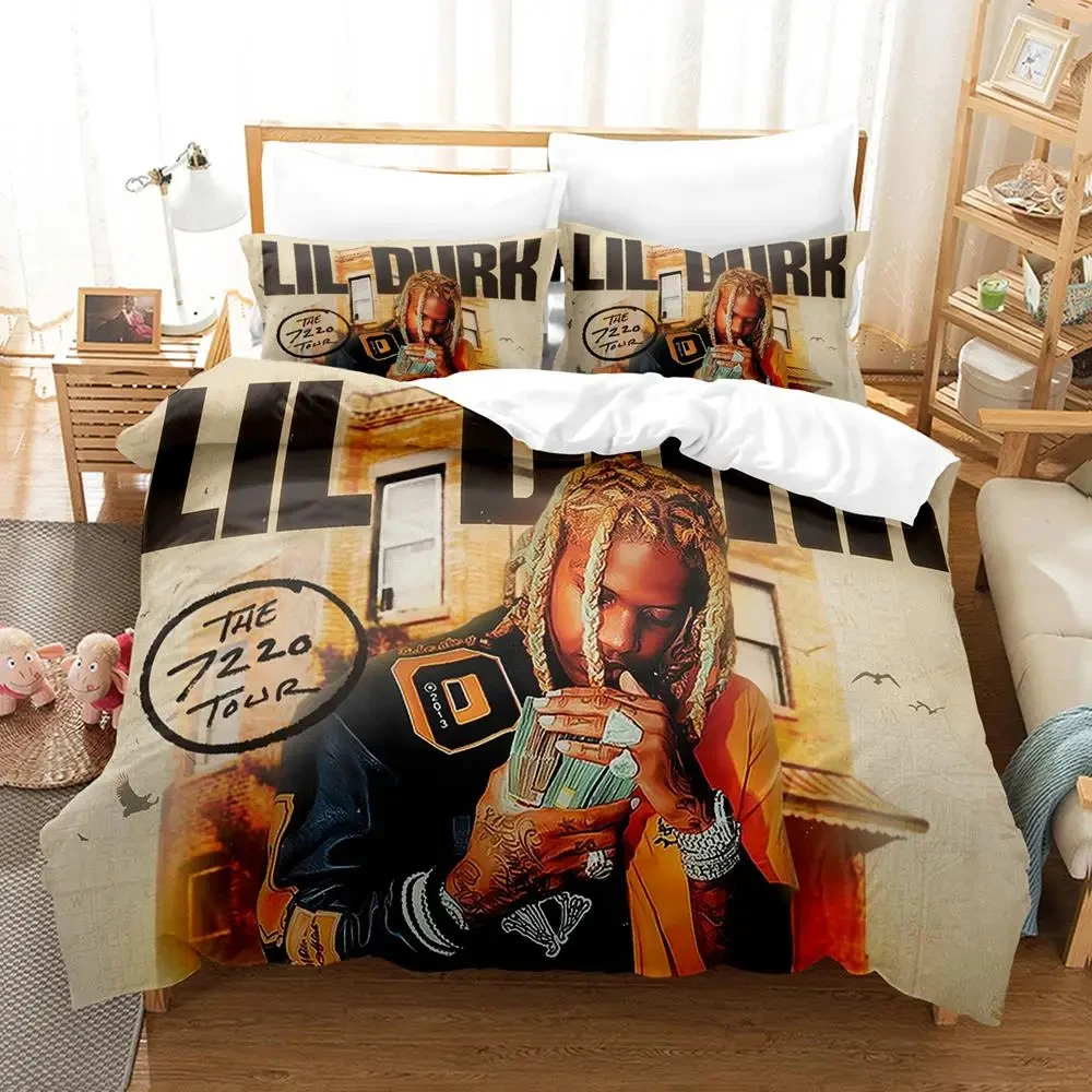 

3D Print Lil Durk Rapper Bedding Set Duvet Cover Bed Set Quilt Cover Pillowcase Comforter king Queen Size Boys Adult Bedding Set