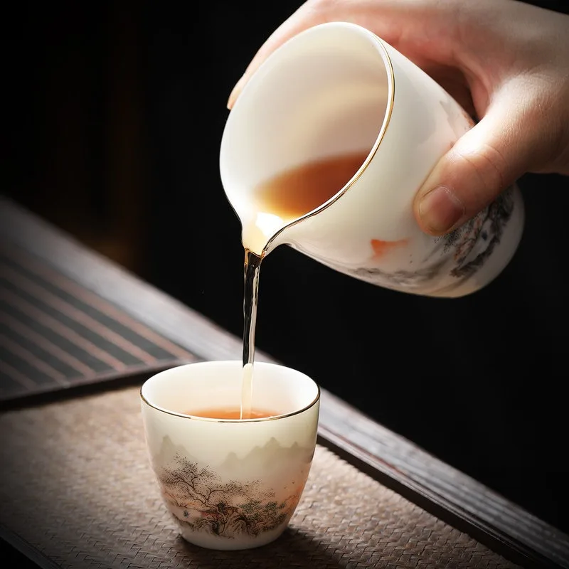 Teacup Kung Fu Tea Set White Jade Ceramic Master Cup 2026 New Office Guest Supplies Tea Bowl Suet Jade