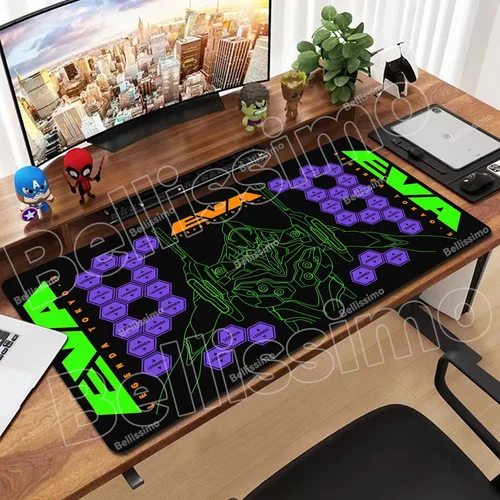 Imagen 2 del producto Alfombrilla de ratón de Anime n-neon g-geniis e- evangelelion, alfombrilla de ratón antideslizante grande con bordes cosidos, alfombrilla para escritorio, portátil y juegos ​   Teclado Pads XXL