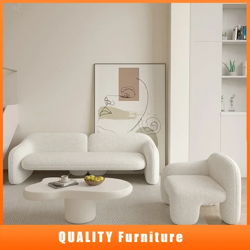 

Designer Lambswool Living Room Sofa Bed Relax Unusual 3 Seater Comfort Couch Small Family Sofa Sala De Estar Home Decoration
