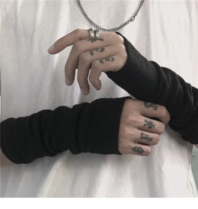 INS-Mancommuniste Demi-Doigt pour Homme et Femme, Gants de dehors, Manches sulf, Fire Ninja WTout, Emo, Mode Y2K, Printemps Été