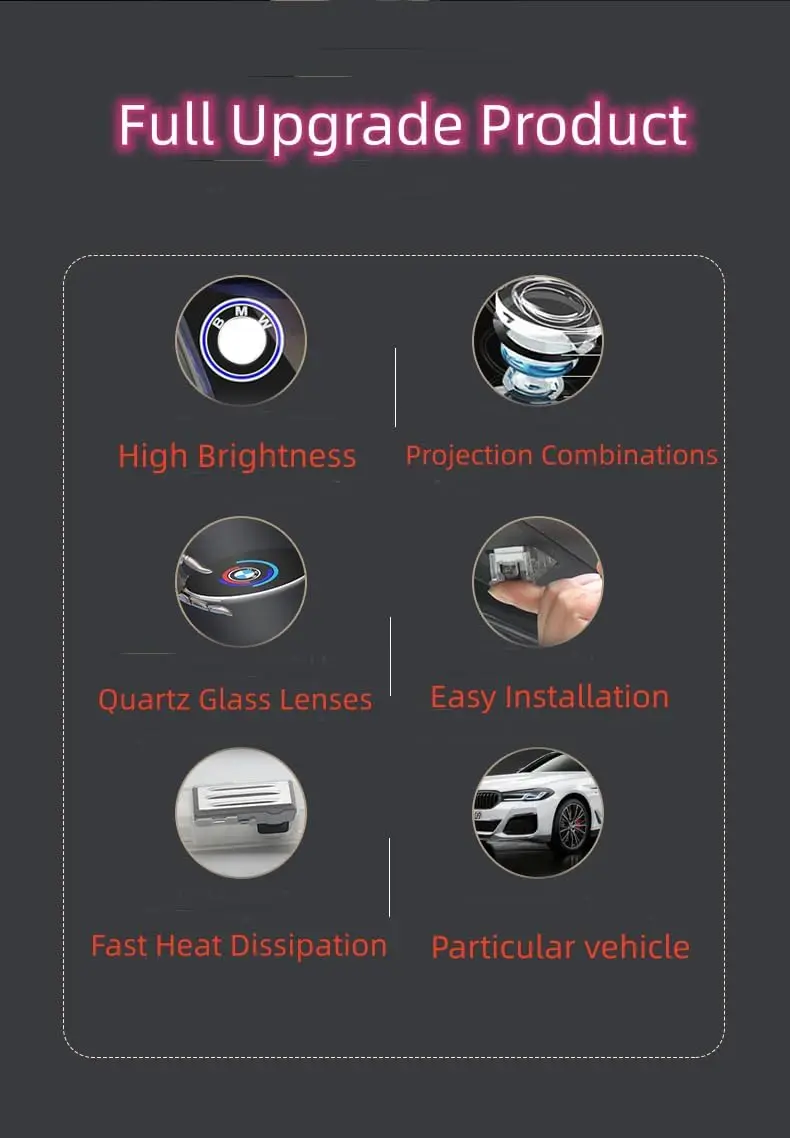 2PC 車のドアライトロゴプロジェクターゴーストシャドウカーテシランプと互換性 1 2 4 5 6 7 シリーズ X1 X2 X3 X4 X5 X6 X7 Z M2/M3