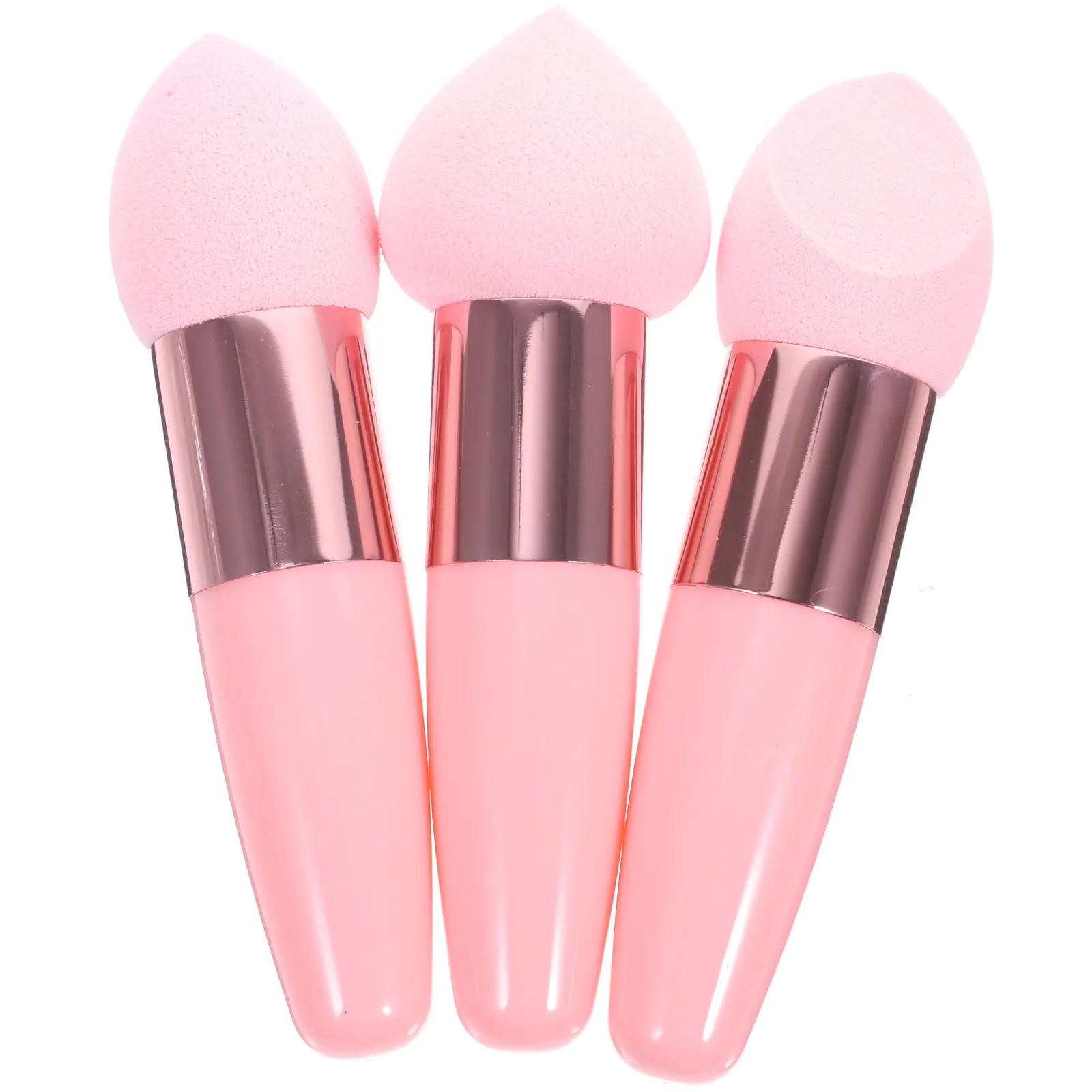 3 個美容ペンセット多機能メイクスポンジ小頭フェイシャルパウダーパフツール旅行使用ウェットドライデュアルパウダー